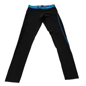 Ethika Subzero Performance Women's Yoga Leggings;‎ Black w/ Blue; Size L
